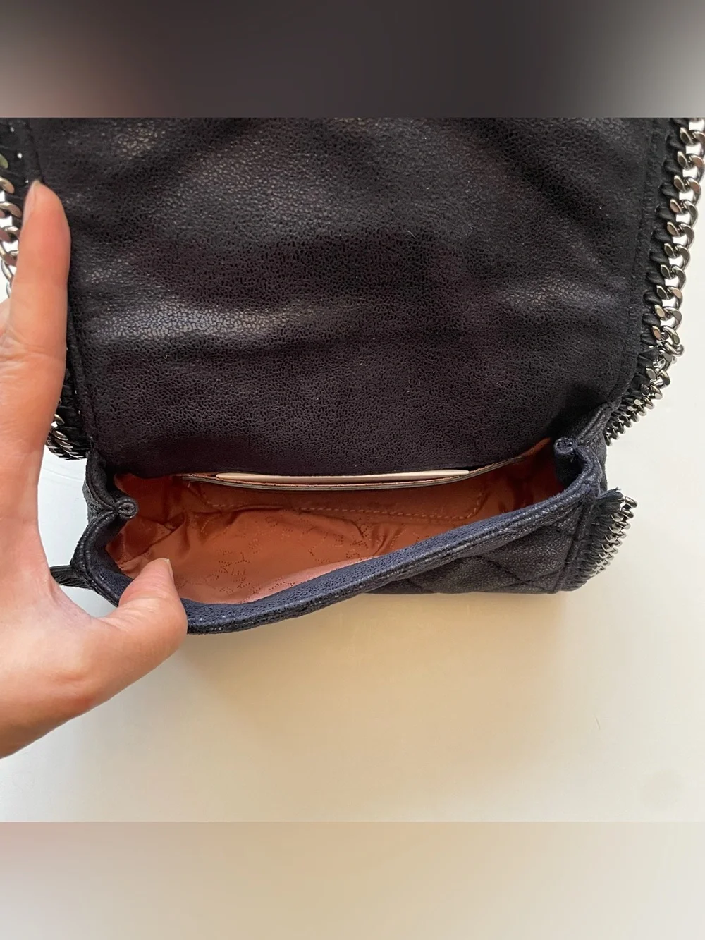 Stella McCartney Black Quilted Falabella Flap Crossbody Clutch Bag